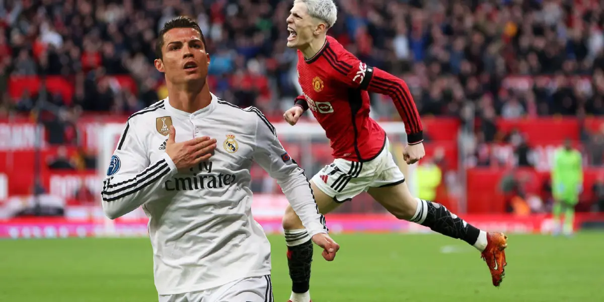 Garnacho imitó un festejo de Cristiano Ronaldo