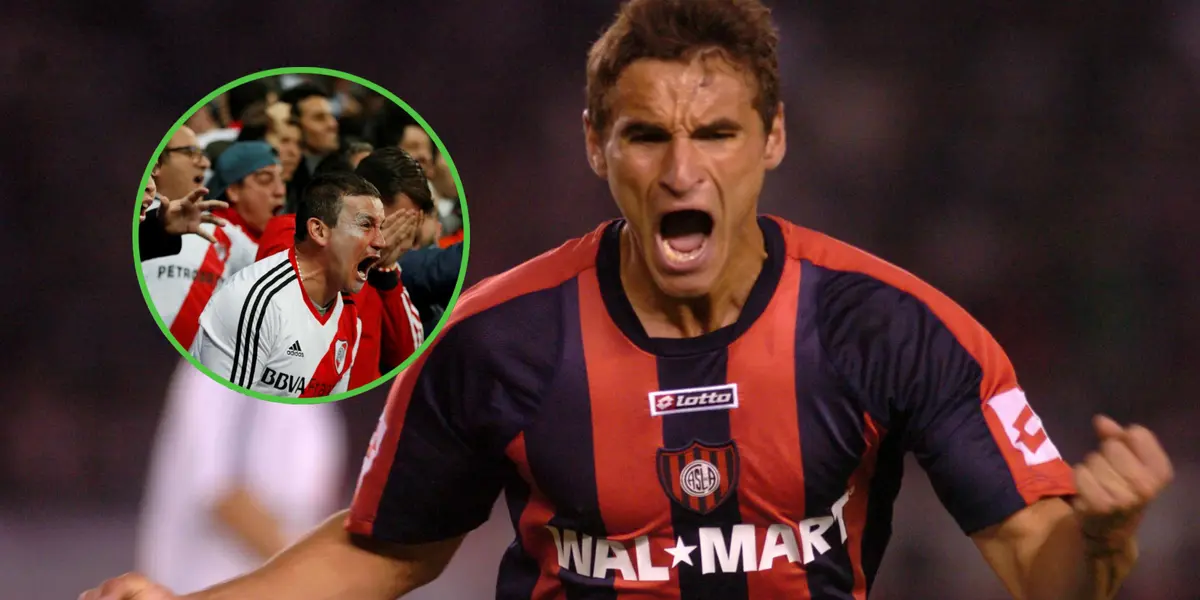 Gonzalo Bergessio grita uno de los goles en la noche del Silencio Atroz con San Lorenzo.