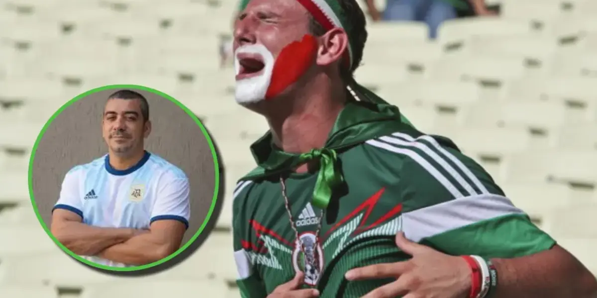 Hincha mexicano llorando.