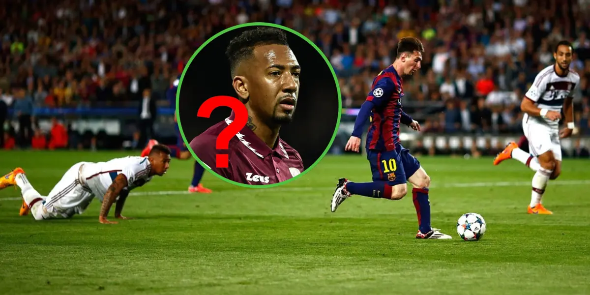 La incónica jugada en la que Lionel Messi deja desparramado en el suelo a Boateng (2015).