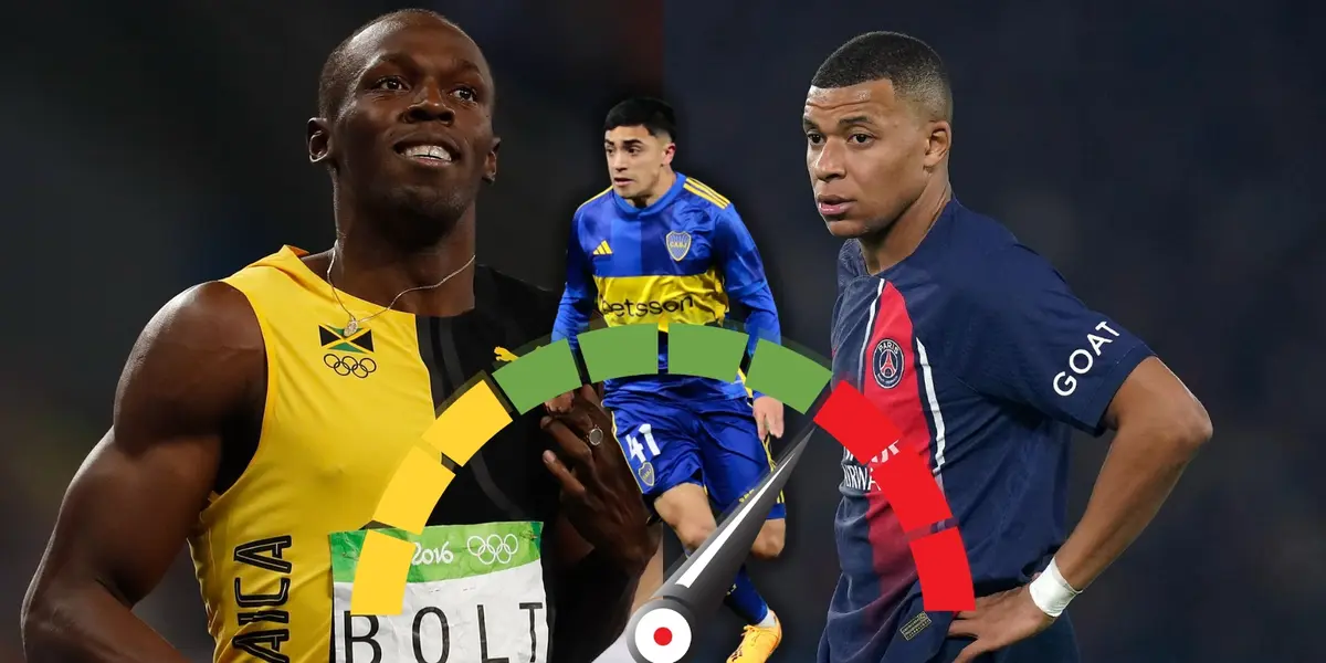 Langoni Mbappé y Bolt.