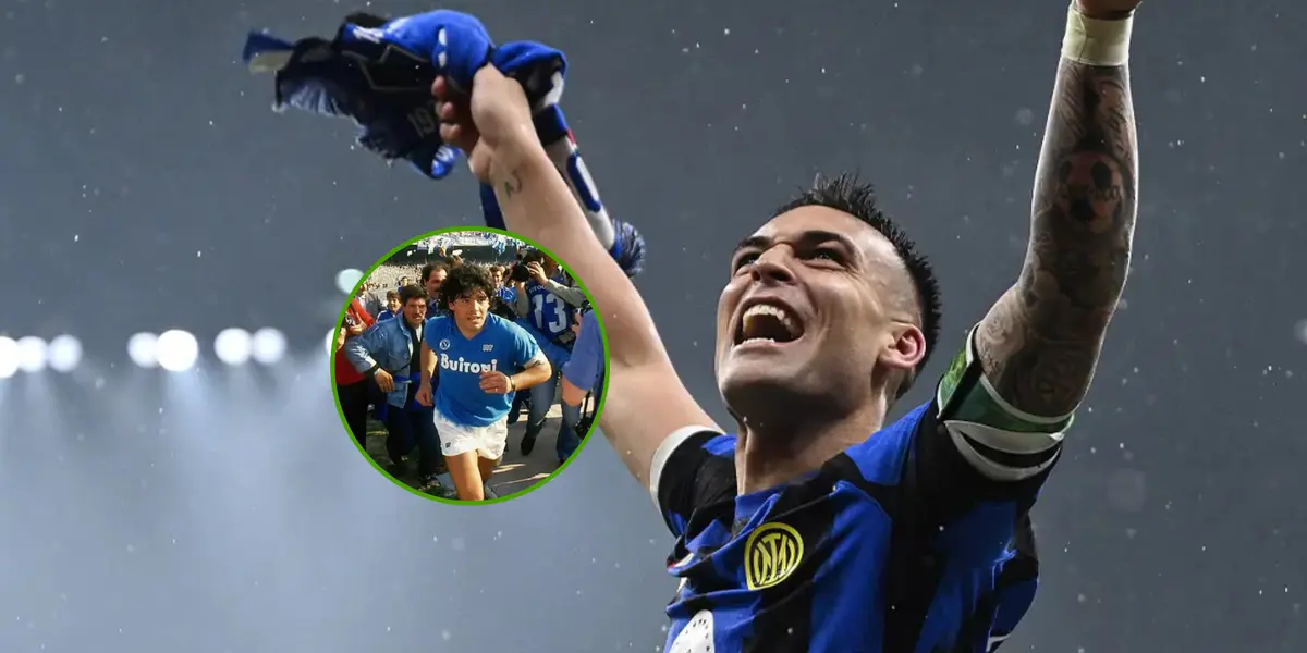 Lautaro Martínez festejando con el Inter de Milán