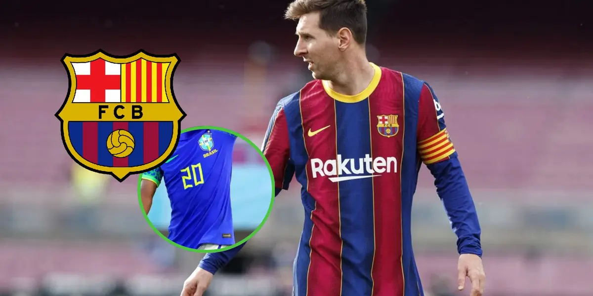 Lionel Messi con la camiseta del Barcelona en su última temporada en el club.