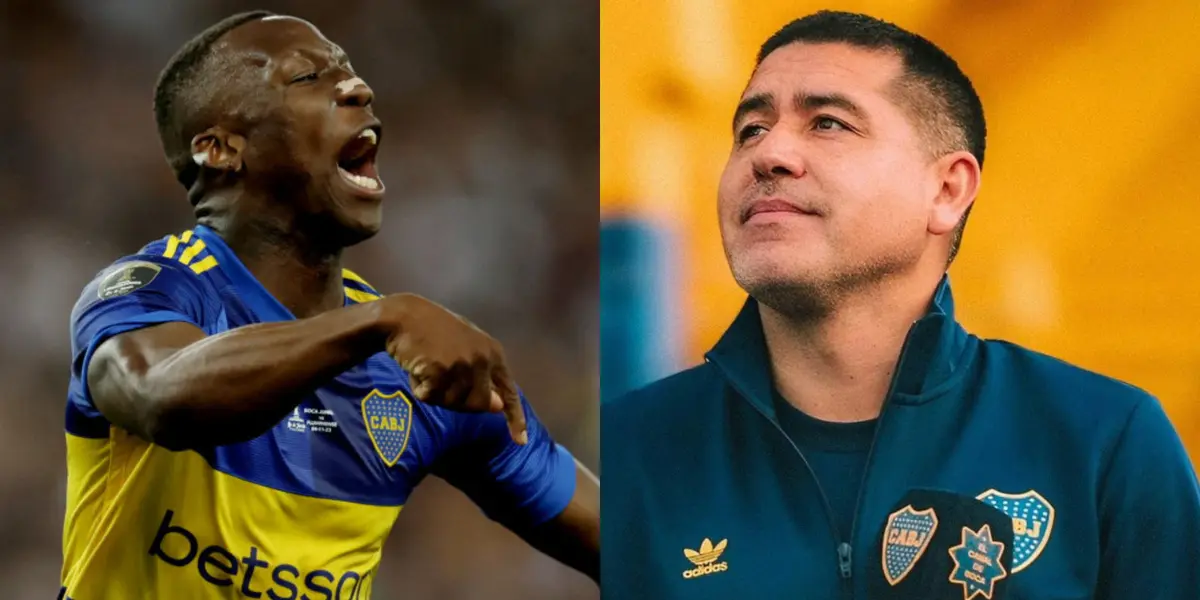 Luis Advíncula y Juan Román Riquelme con los atuendos de Boca.