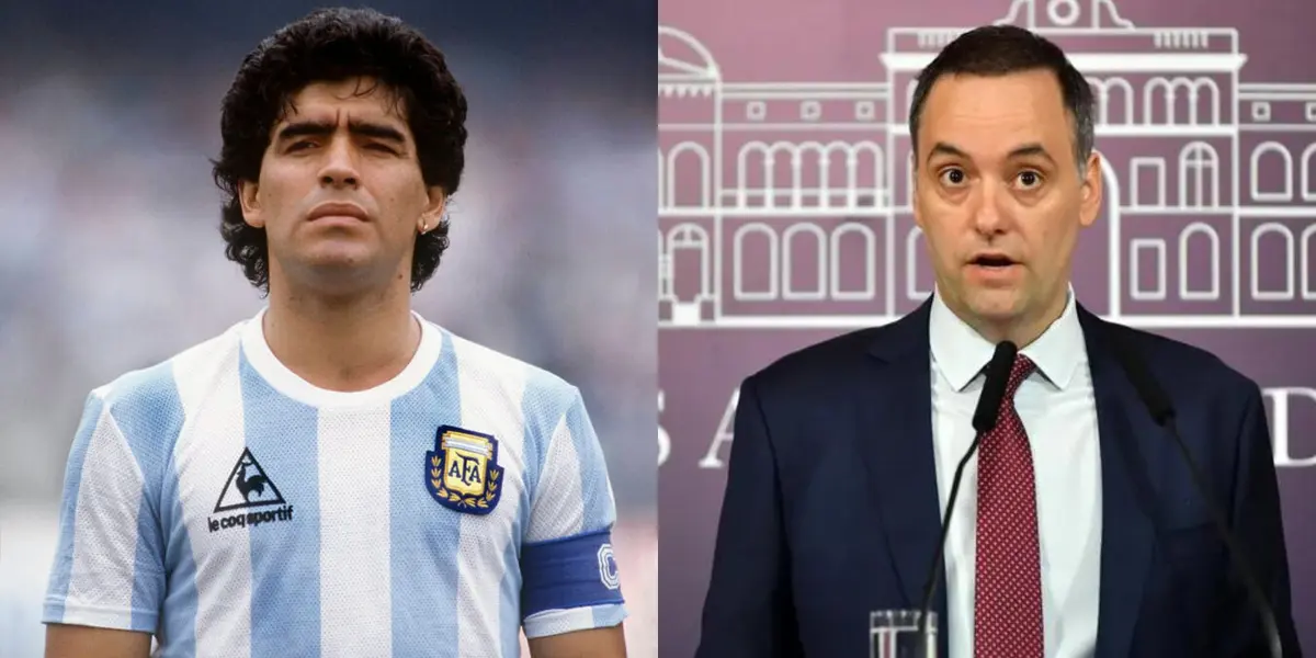 Maradona y Manuel Adorni.