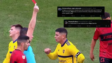 Marcos Rojo se va expulsado en el partido de Boca vs Platense.