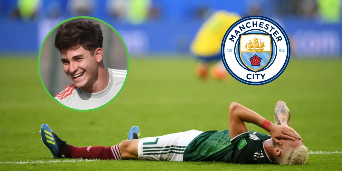Un jugador mexicano en el suelo, tras ser eliminados de Qatar 2022.