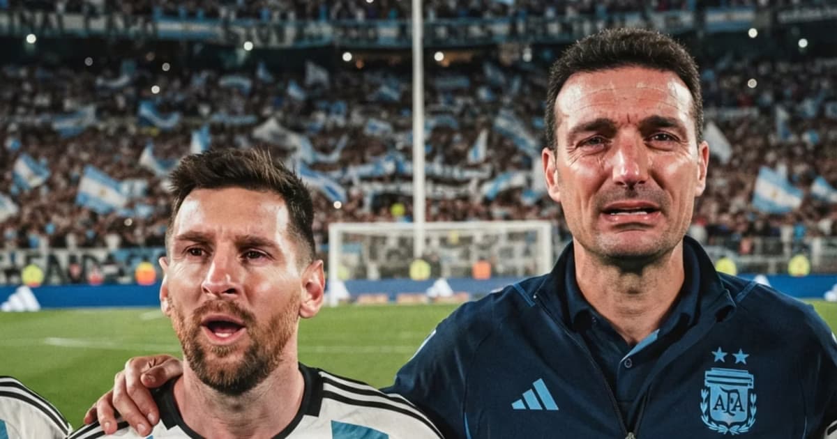 Scaloni y Messi emocionados.