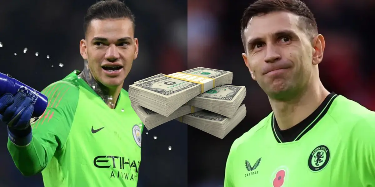 ¿A cuántos millones está Dibu Martínez de Ederson?