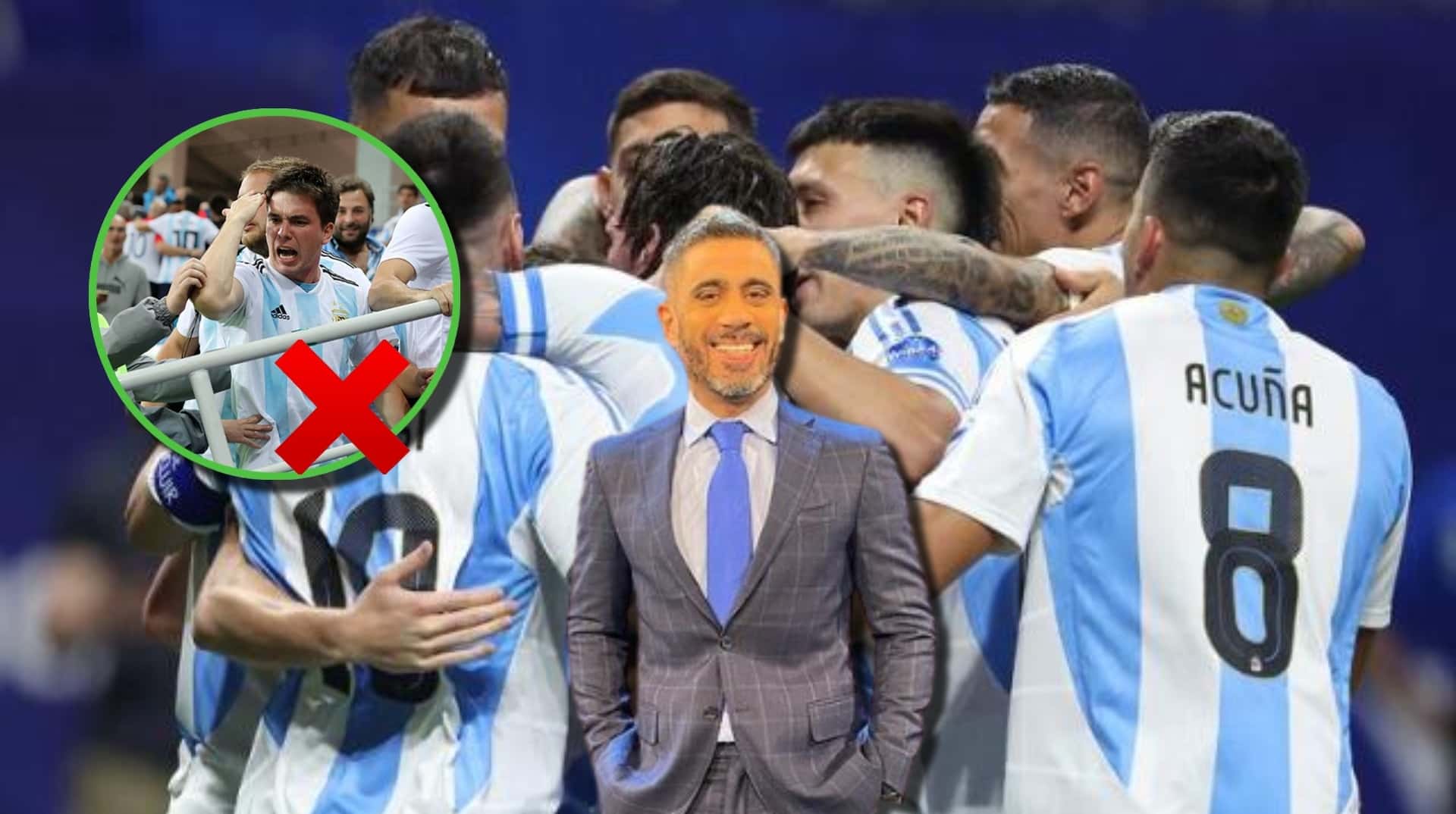 Abrazo de gol de la Selección Argentina.