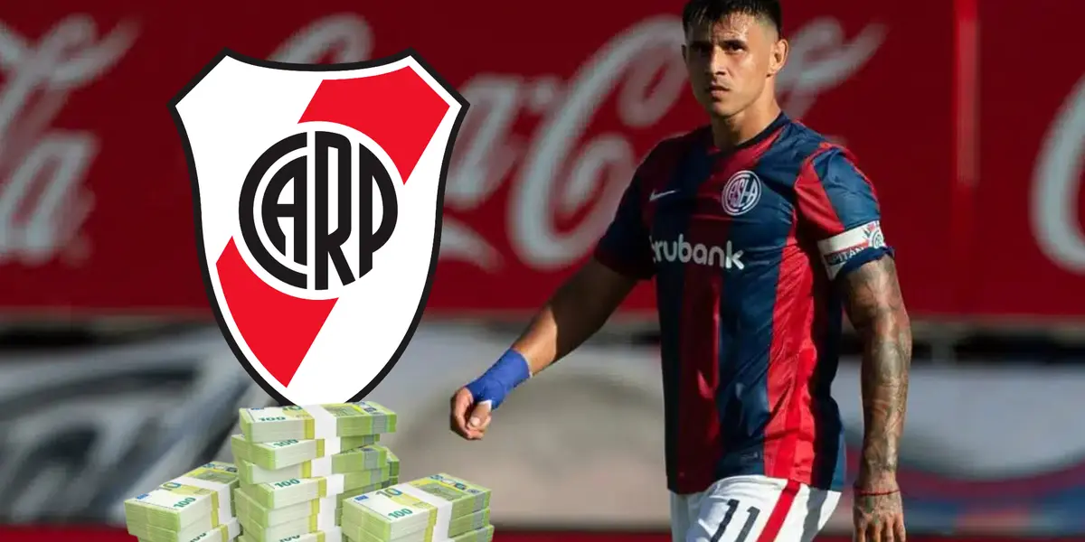 Adam Bareiro jugando para San Lorenzo.