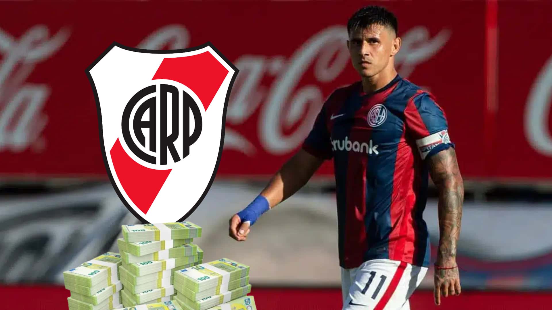 Adam Bareiro jugando para San Lorenzo.
