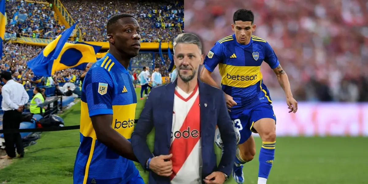 Advíncula y Blanco junto a Demichelis.