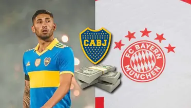 Alan Varela con la remera de Boca Juniors. El dinero que une al Xeneize y Bayern Múnich.