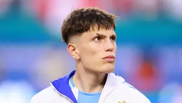 Alejandro Garnacho en su debut con Argentina