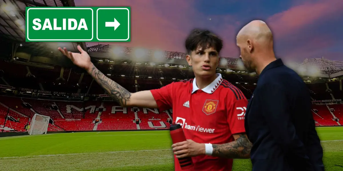 Alejandro Garnacho y Erik Ten Hag.