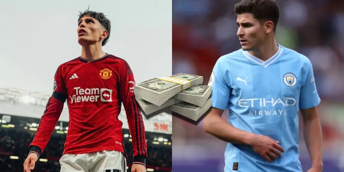 Alejandro Garnacho y Julián Álvarez, figuras argentinas en cada vereda de Manchester.