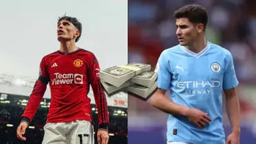 Alejandro Garnacho y Julián Álvarez, figuras argentinas en cada vereda de Manchester.