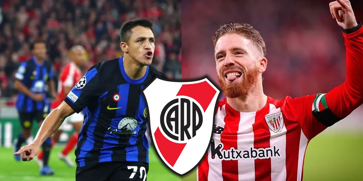 Alexis Sánchez, Muniain y el escudo de River.