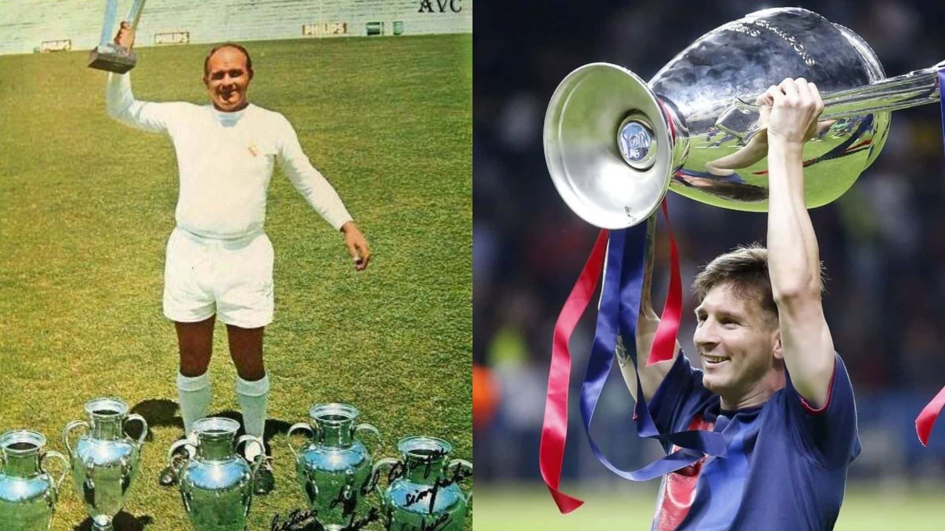 Alfredo Di Stéfano y Lionel Messi.