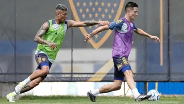 Ander Herrera entrenando con Boca