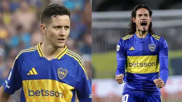 Ander Herrera y Edinson Cavani.