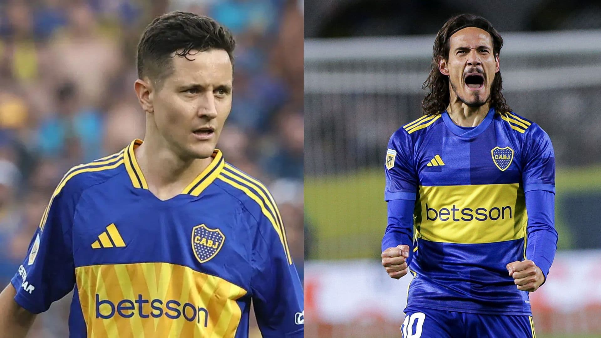 Ander Herrera y Edinson Cavani.