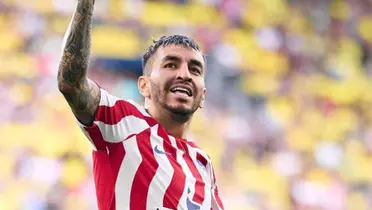 Ángel Correa celebrando en Atlético Madrid