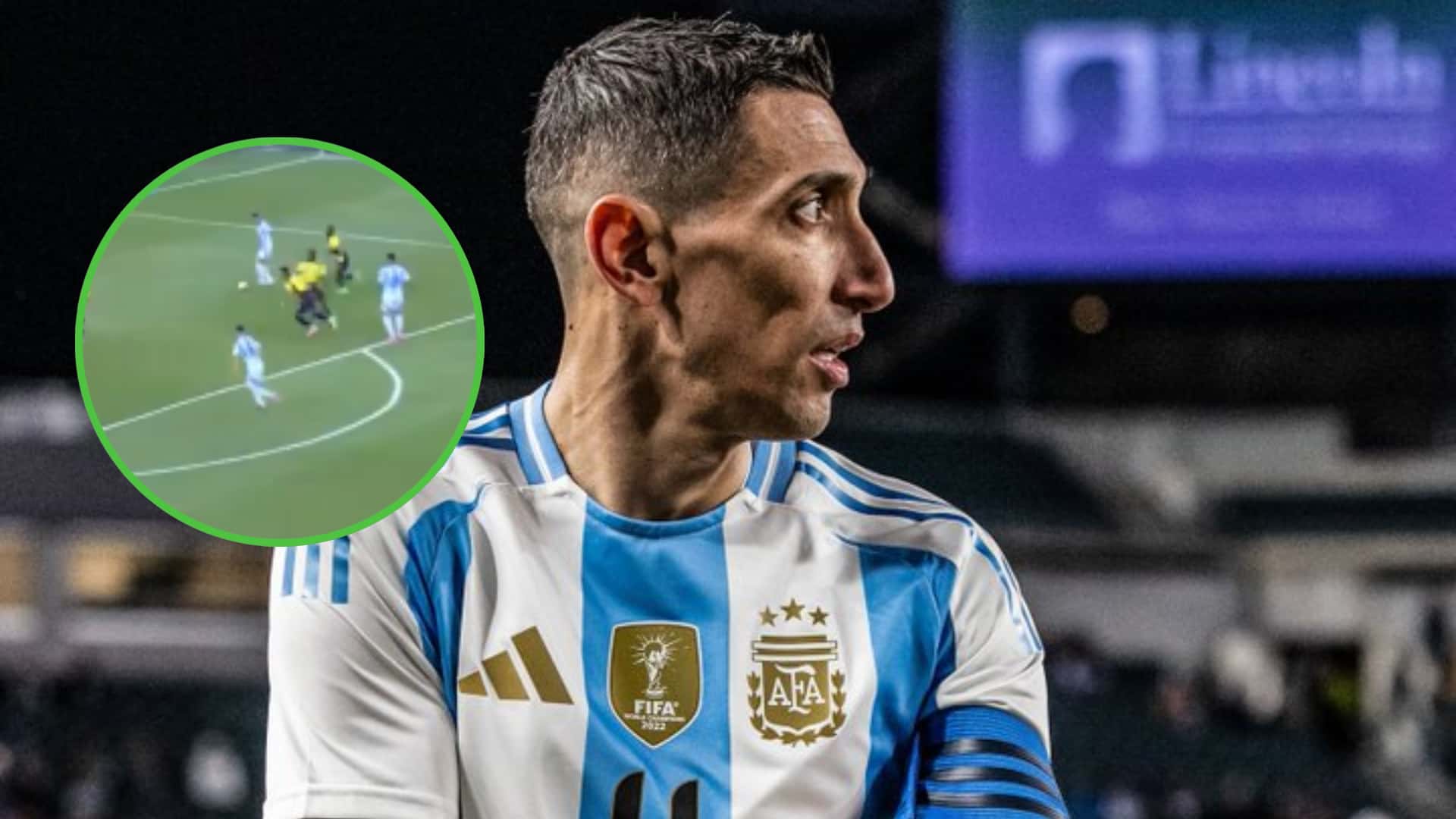Ángel Di María con la camiseta de la Selección Argentina.
