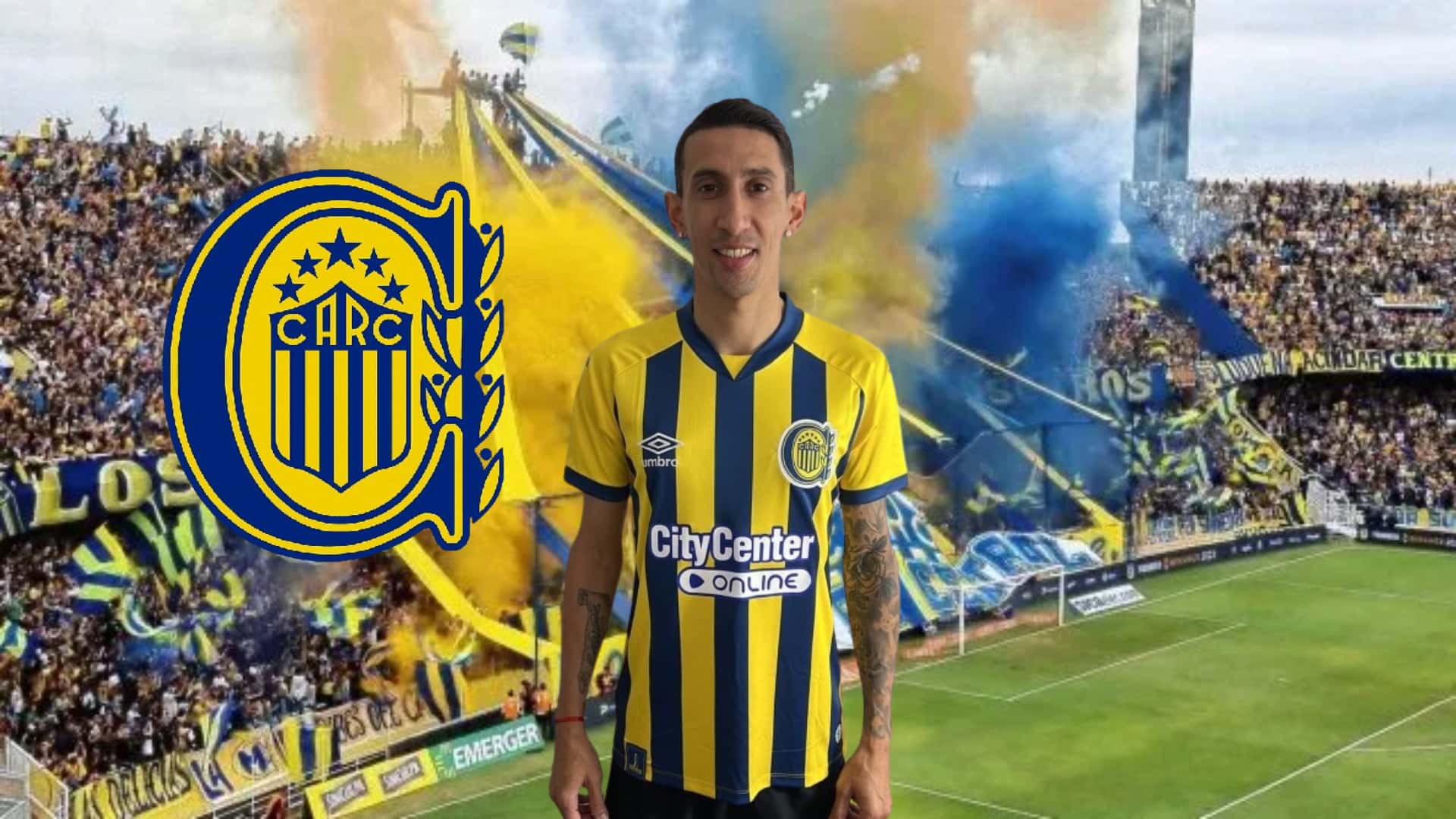 Ángel Di María con la camiseta de Rosario Central.