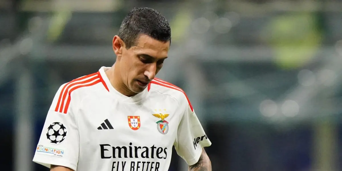 Ángel Di María, con la camiseta de SL Benfica de Portugal.
