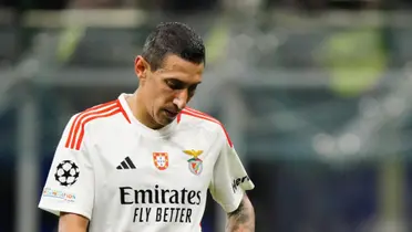 Ángel Di María, con la camiseta de SL Benfica de Portugal.