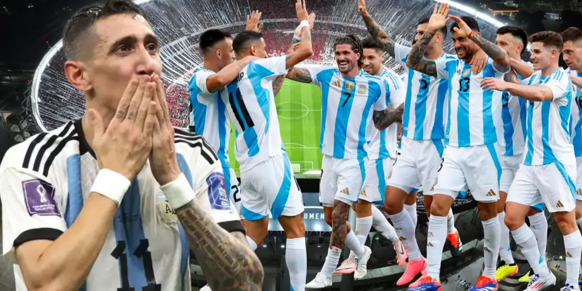 Ángel Di María y jugadores de la Albiceleste (Foto tomada de: Top/Selección Argentina/Página)