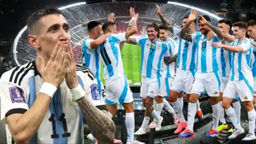 Ángel Di María y jugadores de la Albiceleste (Foto tomada de: Top/Selección Argentina/Página)