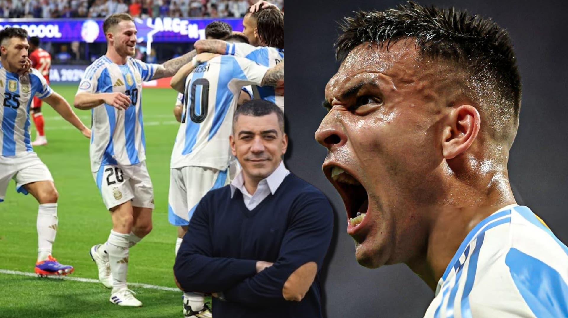 Argentina se abraza tras un gol a Canadá.
