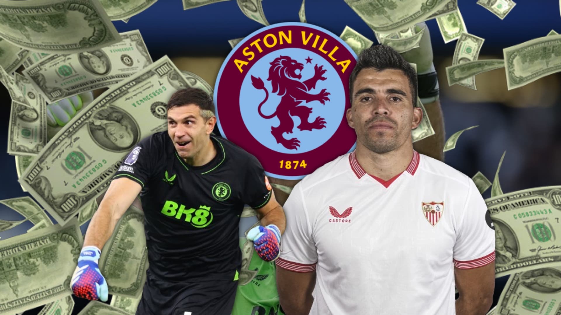 Aston Villa quiere juntar al Dibu Martínez con el 'Huevo' Acuña.