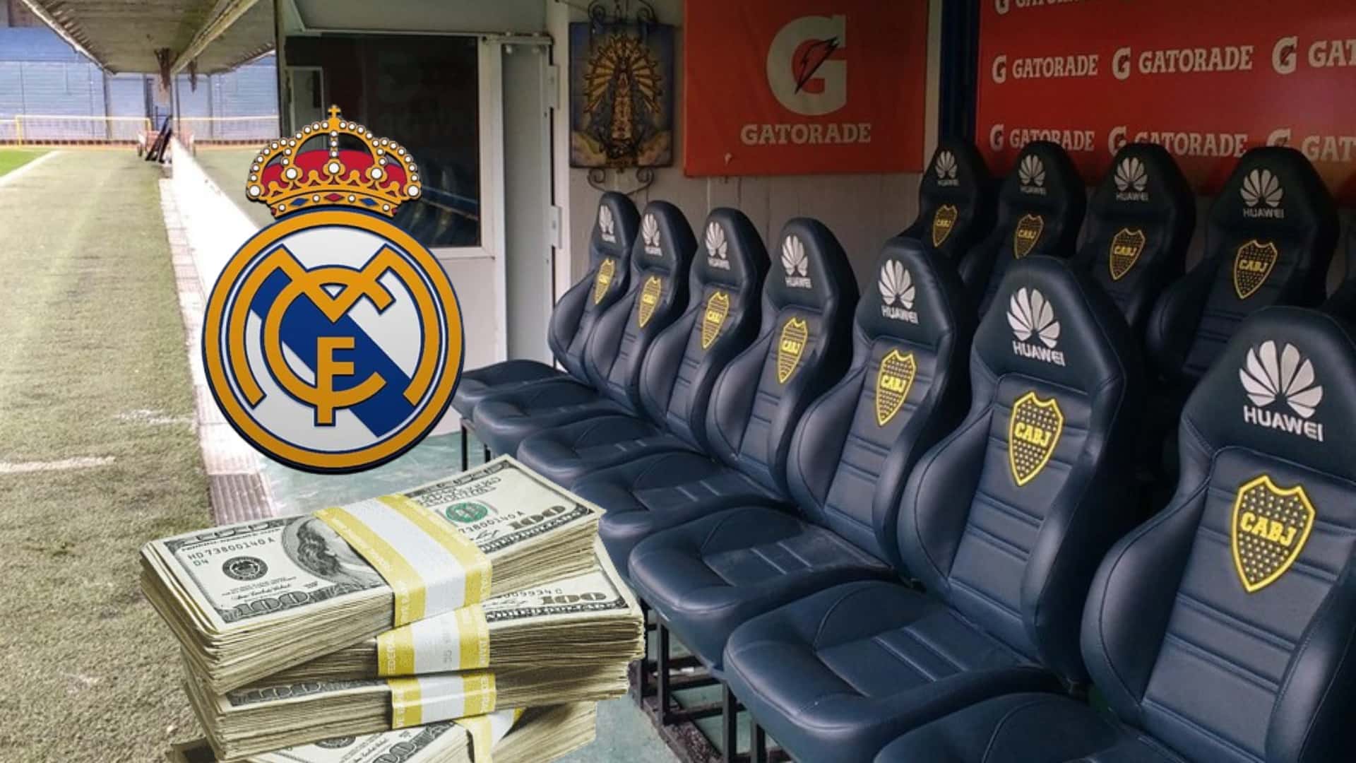 Banco de suplentes de Boca Juniors.