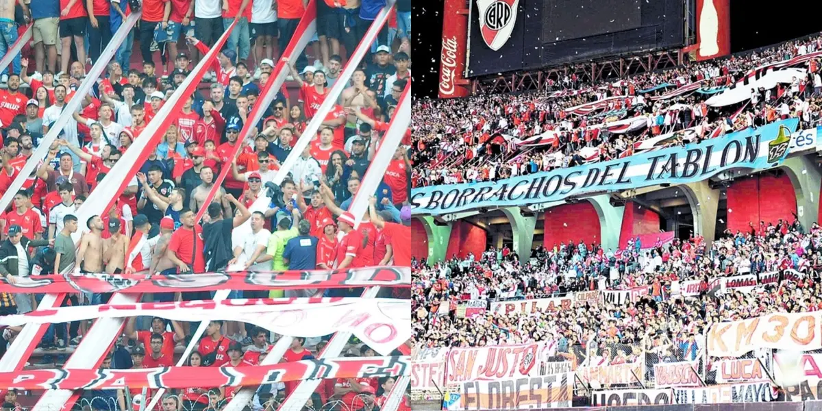 Barras bravas de Independiente y River.
