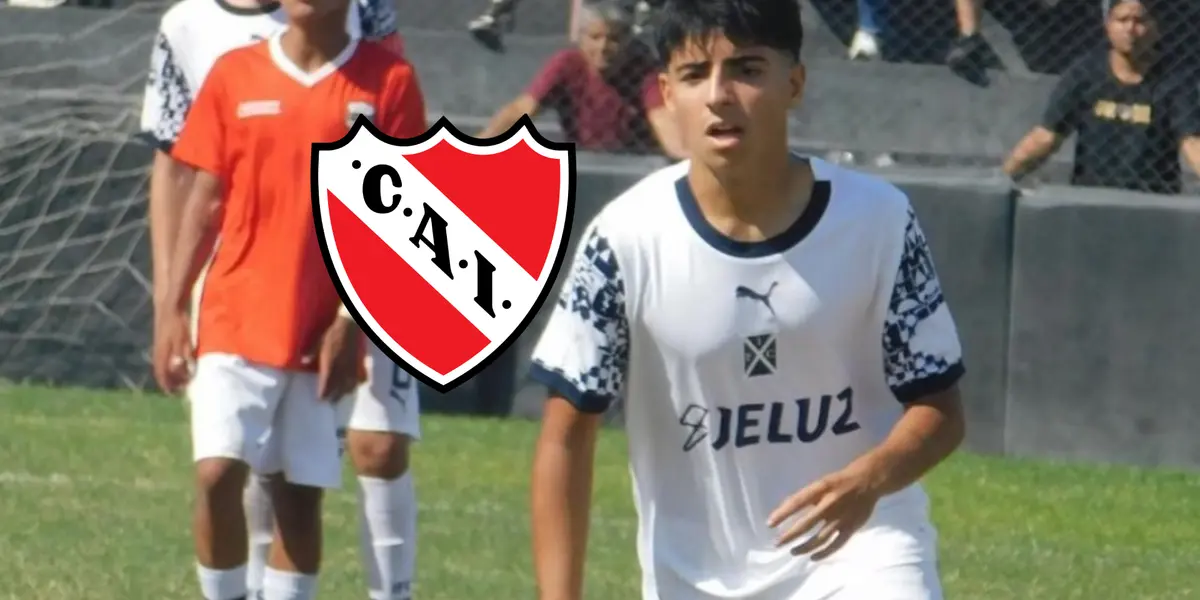 Benjamín Agüero en su debut con Independiente