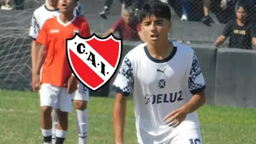 Benjamín Agüero en su debut con Independiente