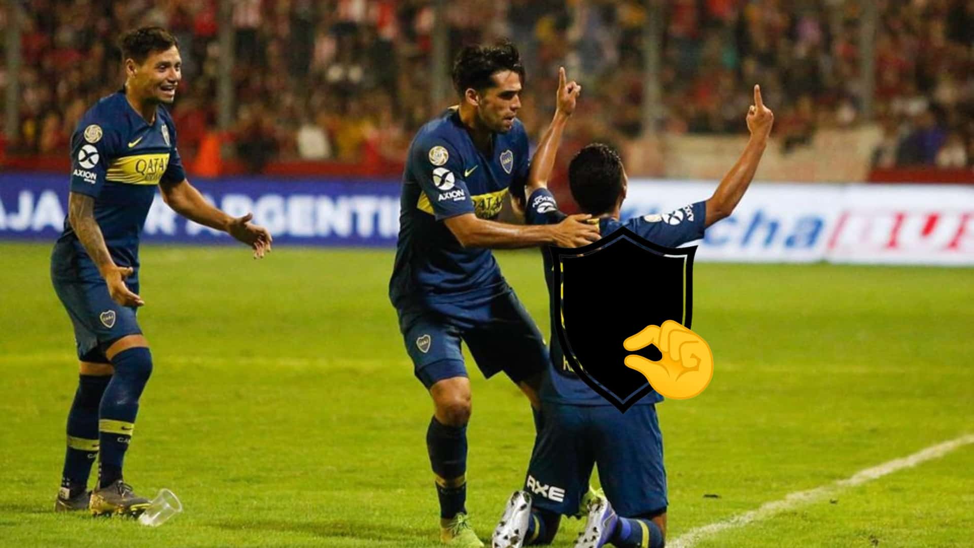Boca festeja un gol en el año 2019 ante San Martín (T).