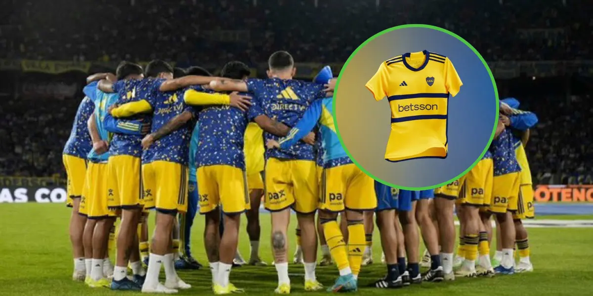 Boca reunido y la camiseta amarilla que lo rodea.