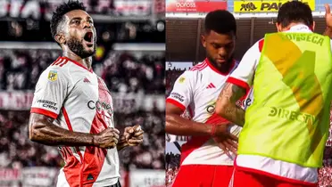 Borja festejando el gol de River a Boca.