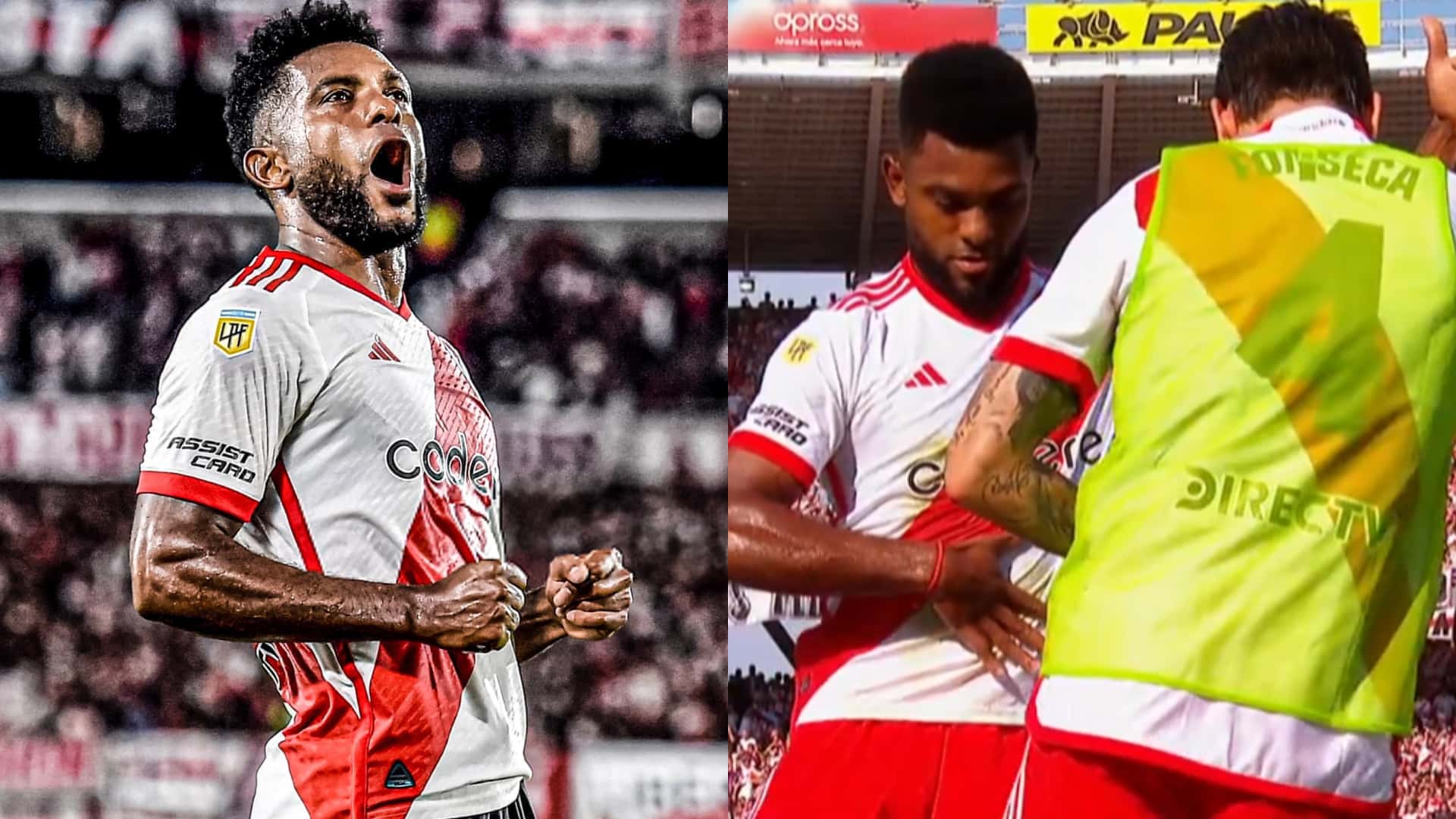 Borja festejando el gol de River a Boca.