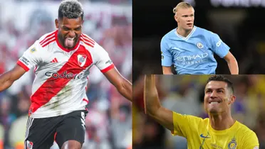 Borja (River Plate), Haaland (Manchester City) y Cristiano Ronaldo (Al-Nassr).