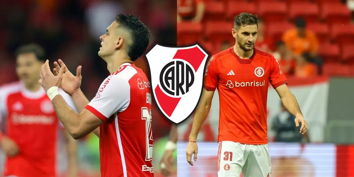 Borré junto a Alario y el escudo de River.