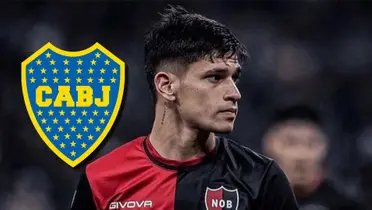 Brian Aguirre con la camiseta de Newells.