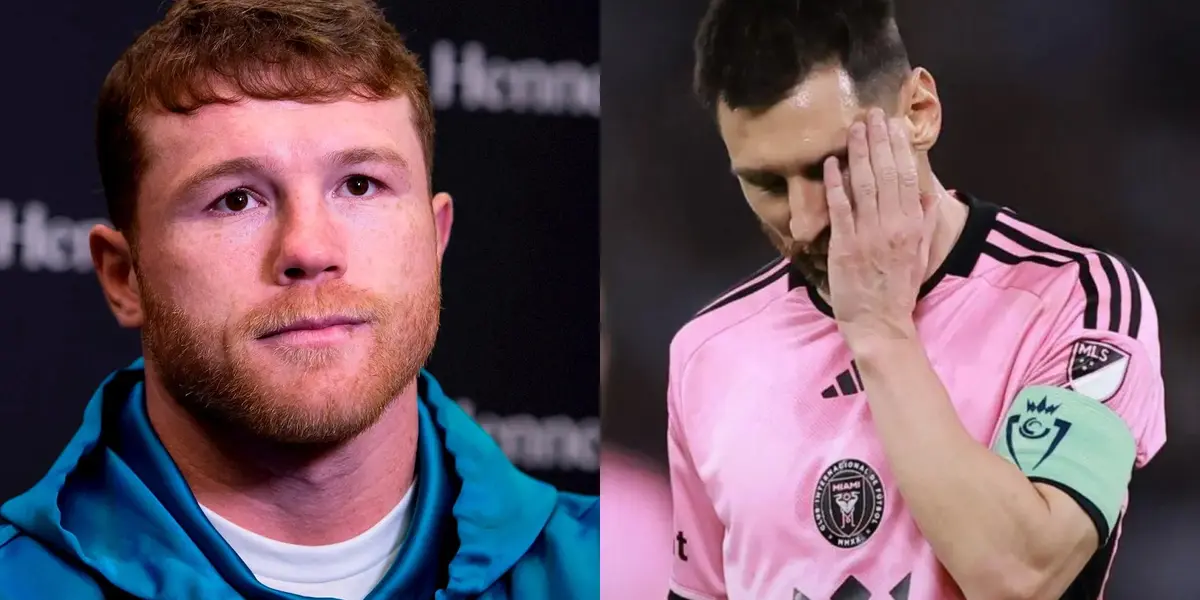 Canelo Álvarez y Lionel Messi con la camiseta de Inter Miami