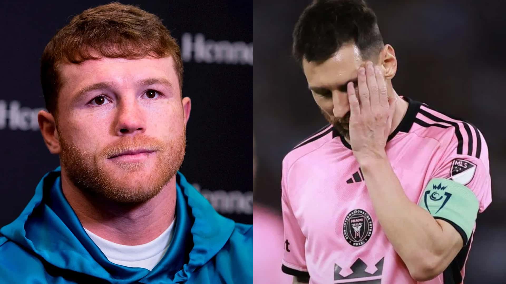 Canelo Álvarez y Lionel Messi con la camiseta de Inter Miami