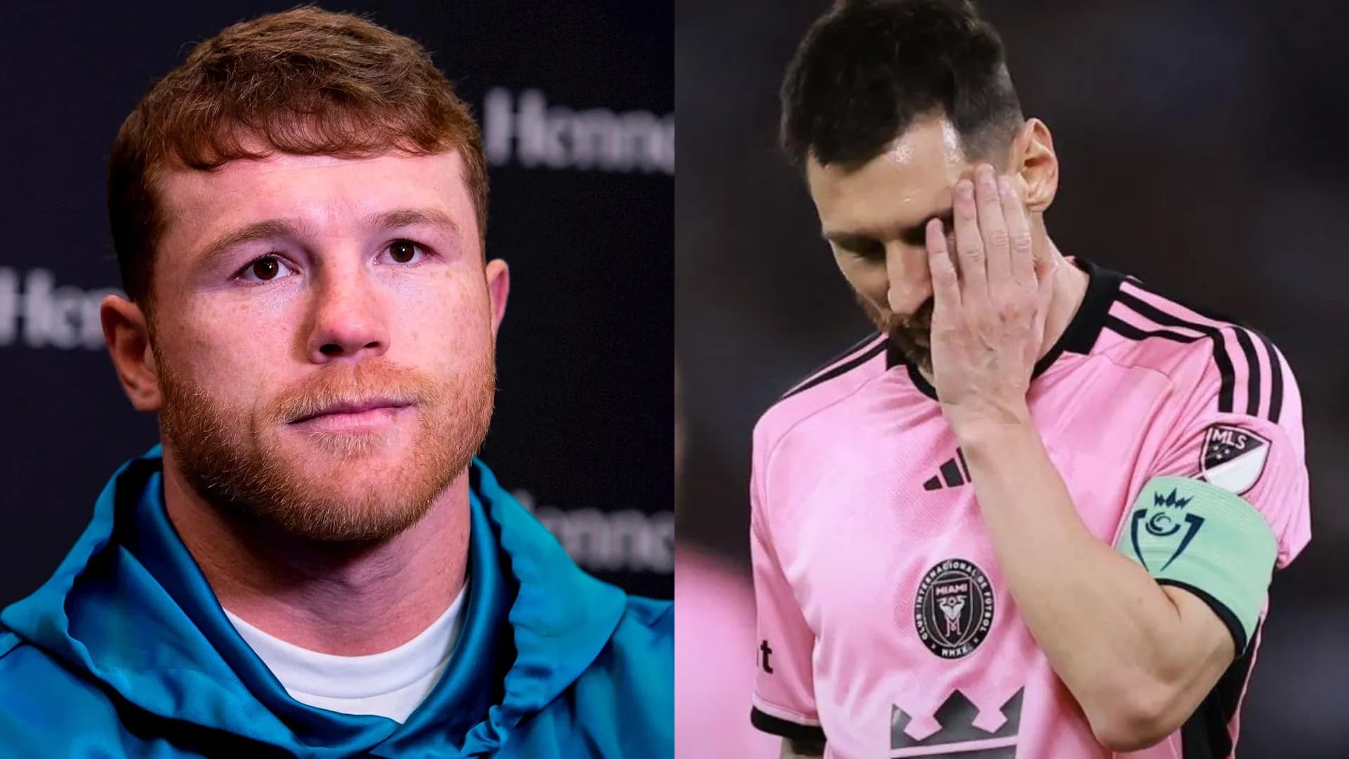 Canelo Álvarez y Lionel Messi con la camiseta de Inter Miami